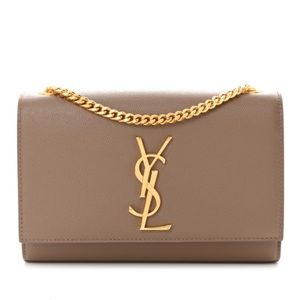 Grain De Poudre Small Monogram Kate Satchel Dark Beige
